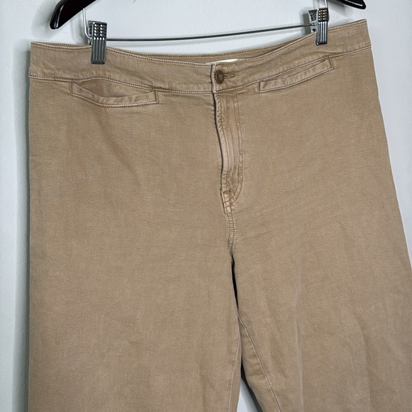 Madewell The Emmett Wide-Leg Crop Pant: Welt Pocket Edition Drill Khaki Size 33P - Picture 4 of 9